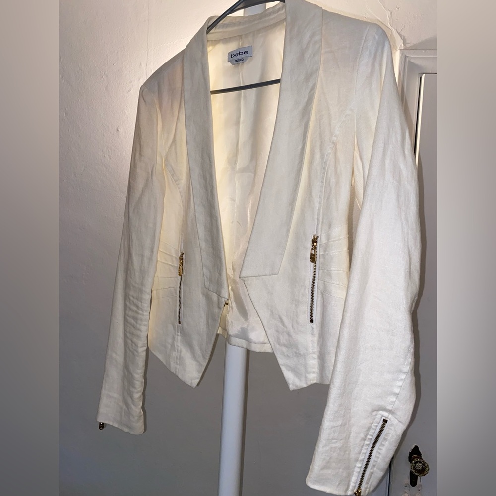 Bebe white blazer